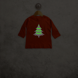 Kerstboom glow in the dark baby shirt met lange mouwen