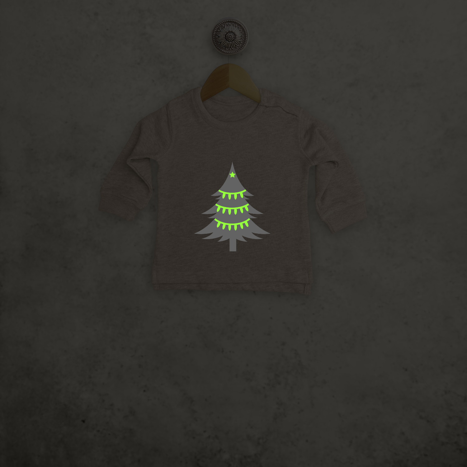 Christmas tree glow in the dark baby sweater