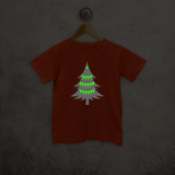 Christmas tree glow in the dark kids shortsleeve shirt