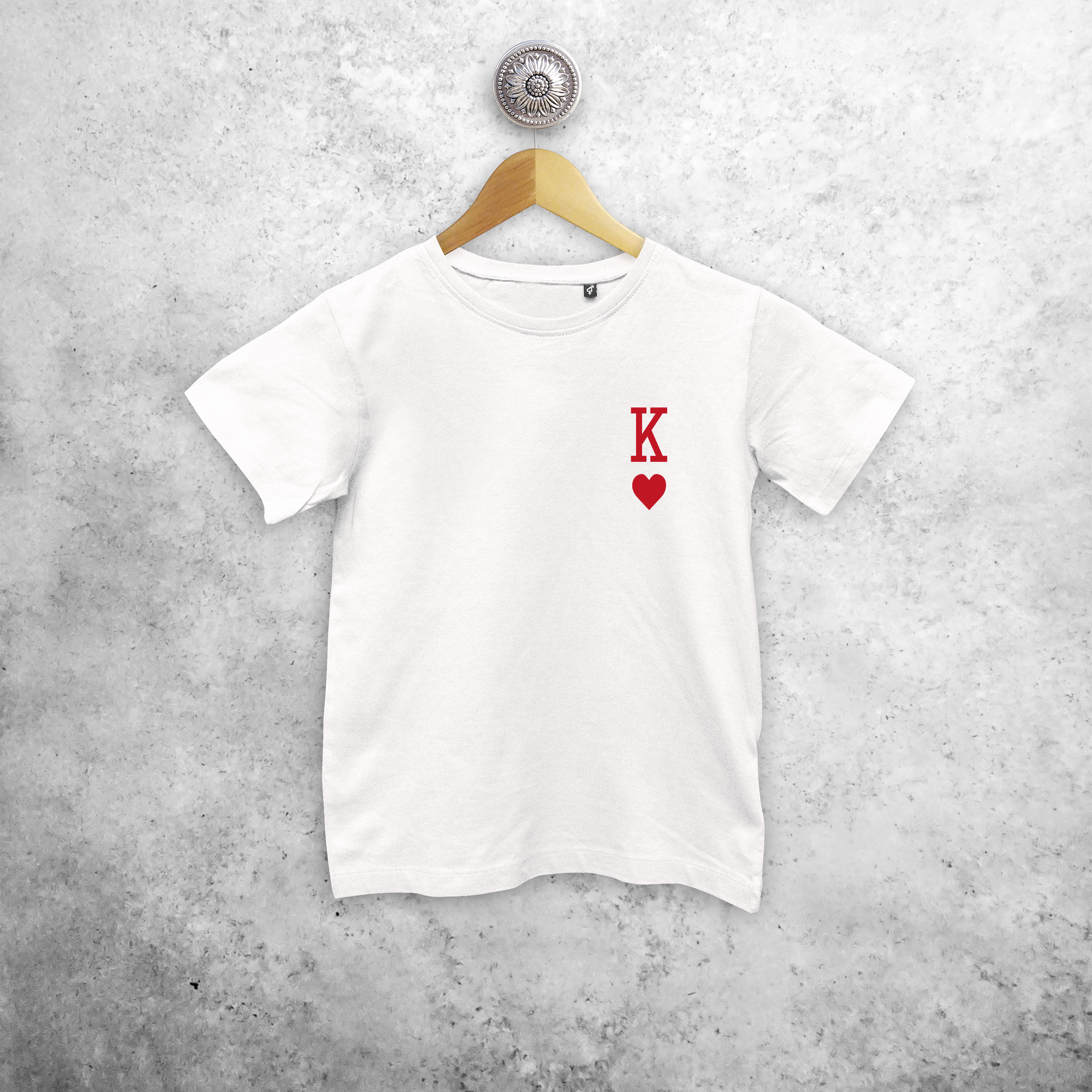 'King of hearts' kind shirt met korte mouwen
