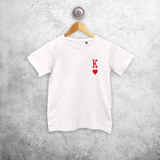 'King of hearts' kind shirt met korte mouwen