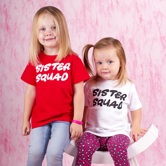 'Sister squad' kind shirt met korte mouwen