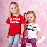 'Sister squad' baby shirt met korte mouwen