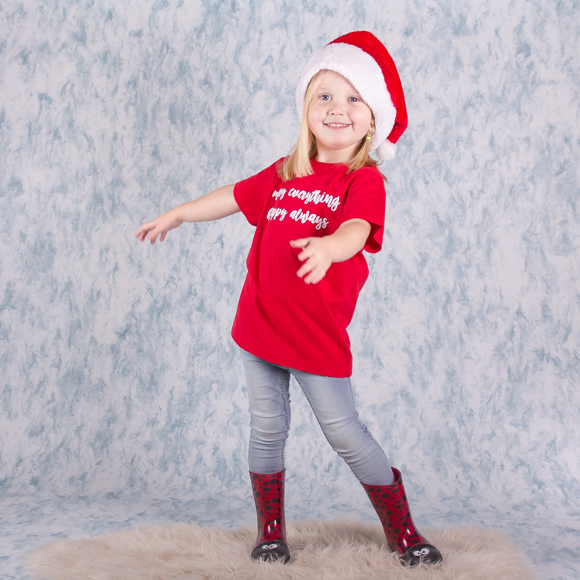'Merry everything, Happy always' kids shortsleeve shirt