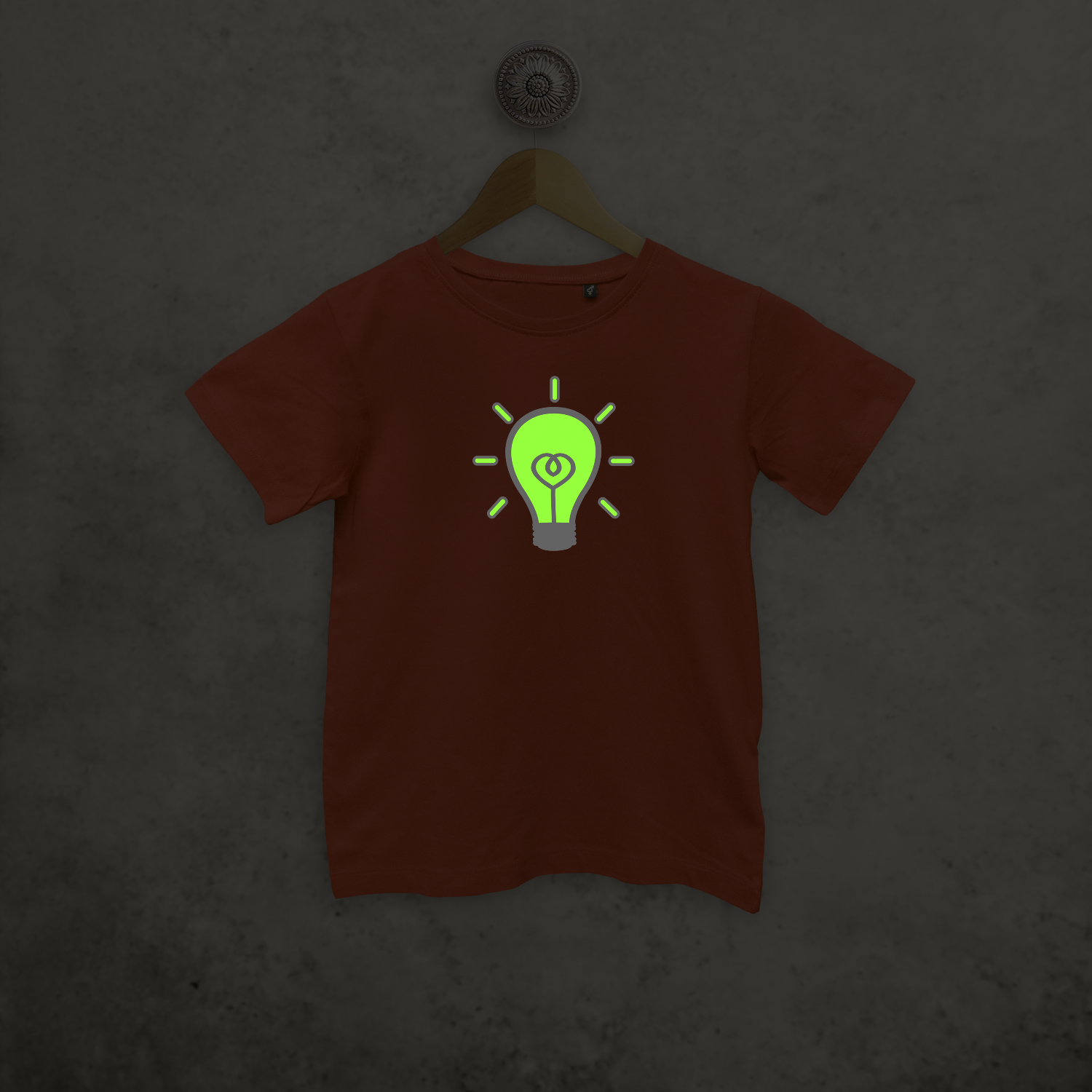 Lamp glow in the dark kind shirt met korte mouwen