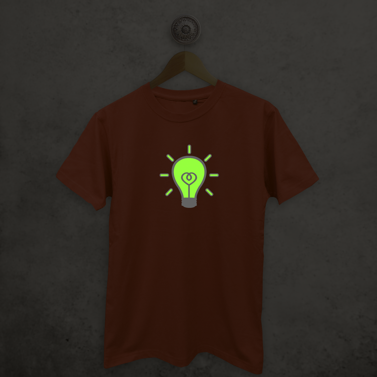 Lamp glow in the dark volwassene shirt