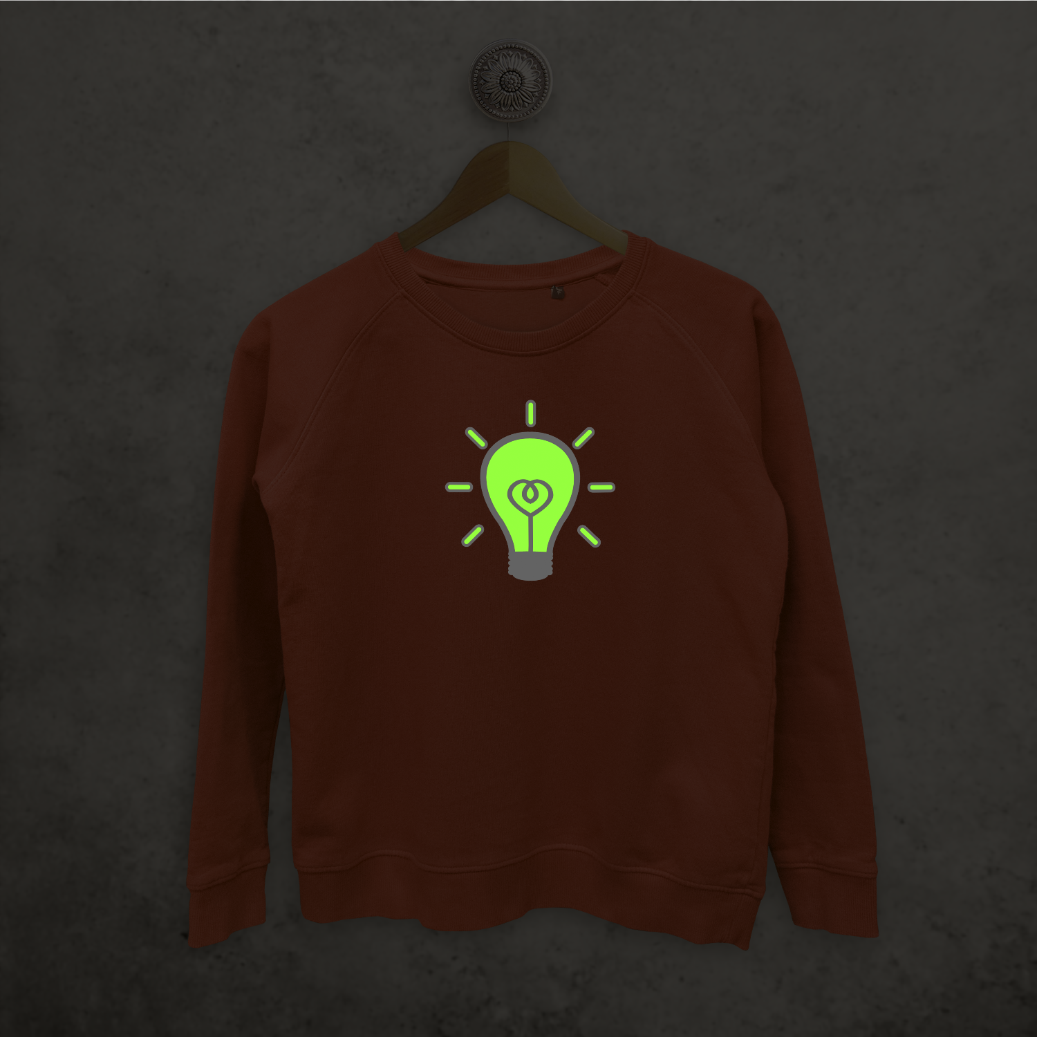 Light bulb glow in the dark sweater