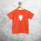 Light bulb glow in the dark kids shortsleeve shirt