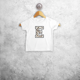 Luipaard letter baby shirt met korte mouwen