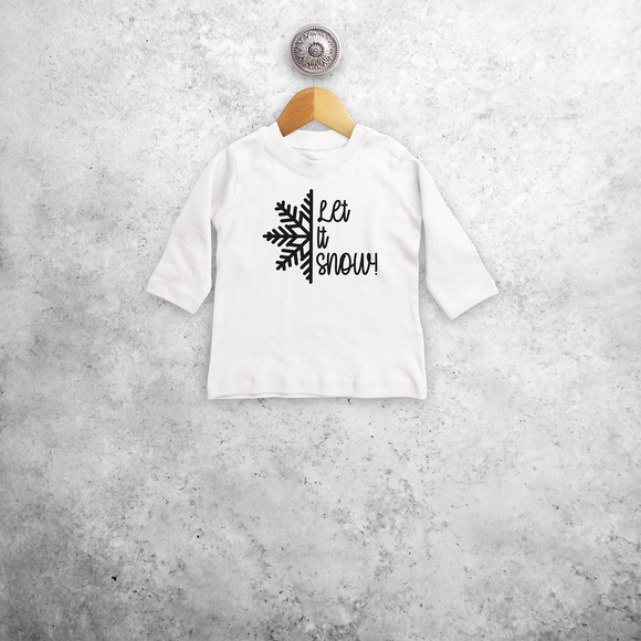 'Let it snow' baby shirt met lange mouwen