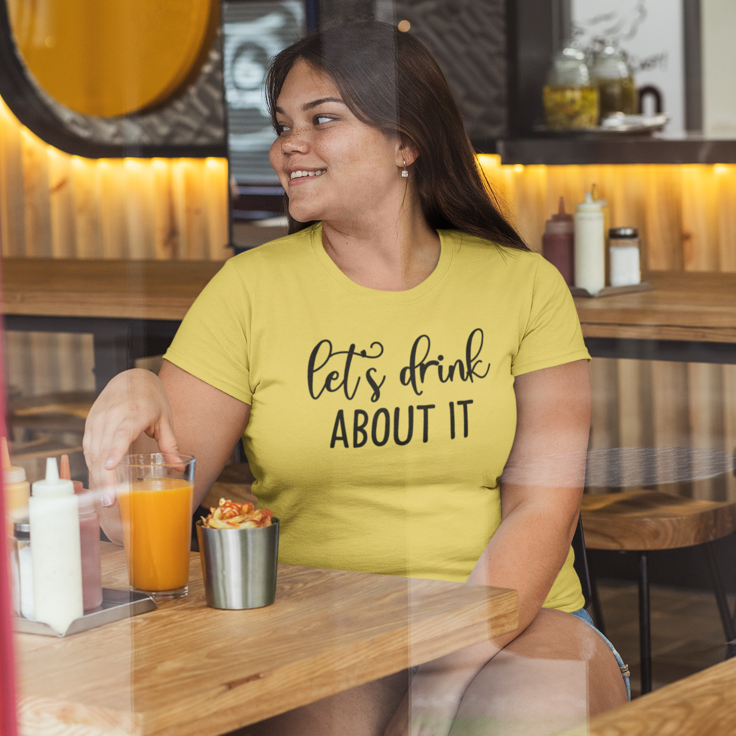 'Let's drink about it' adult shirt