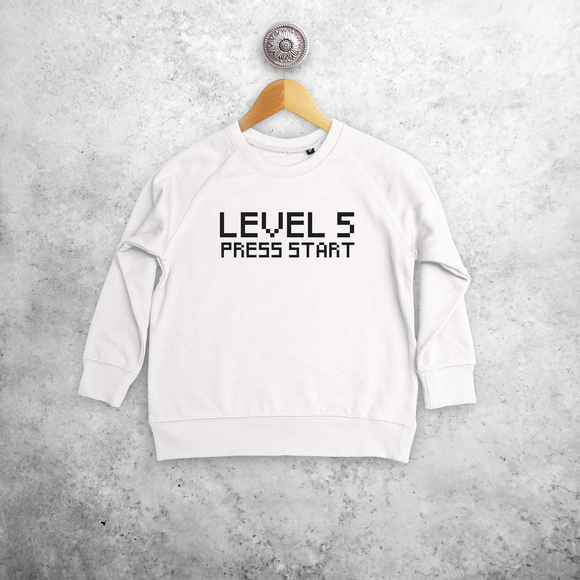'Level... - Press start' kids sweater