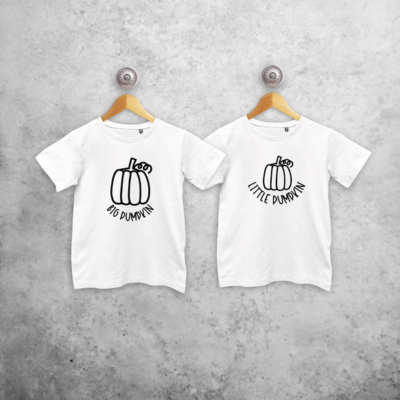'Big pumpkin' & 'Little pumpkin' kids sibling shirts