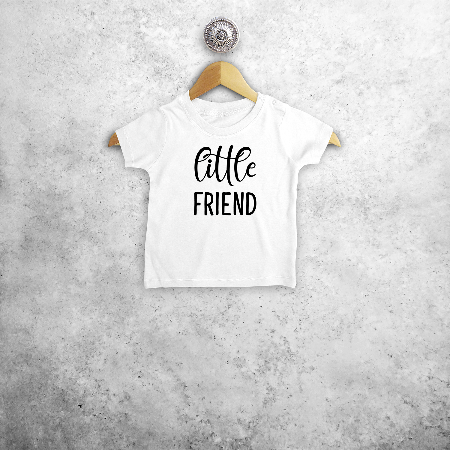 'Little friend' baby shirt met korte mouwen