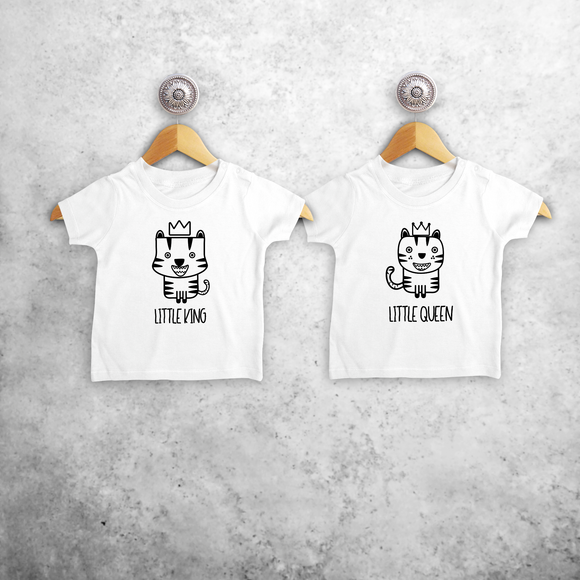 'Little king' & 'Little queen' baby sibling shirts