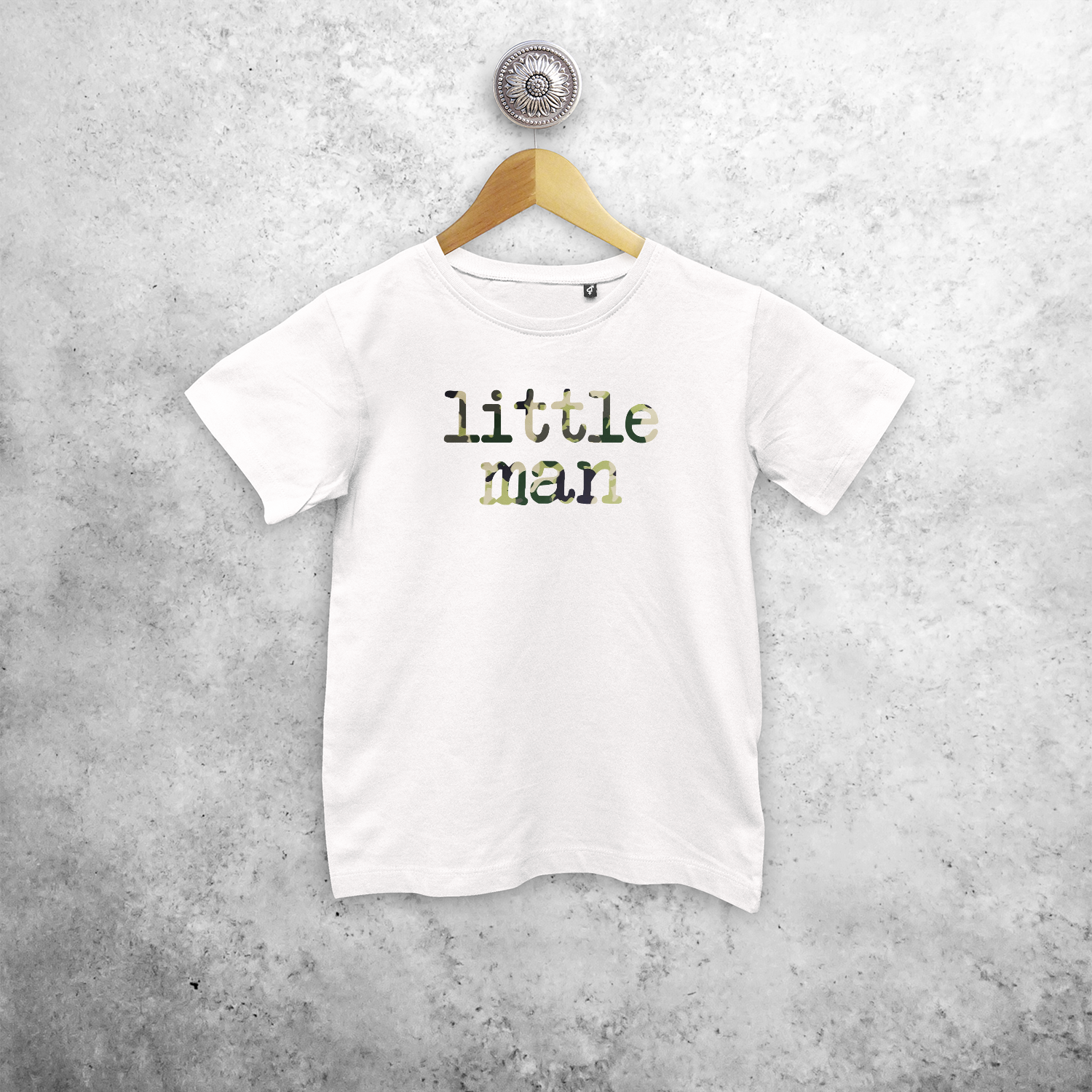 'Little man' kind shirt met korte mouwen