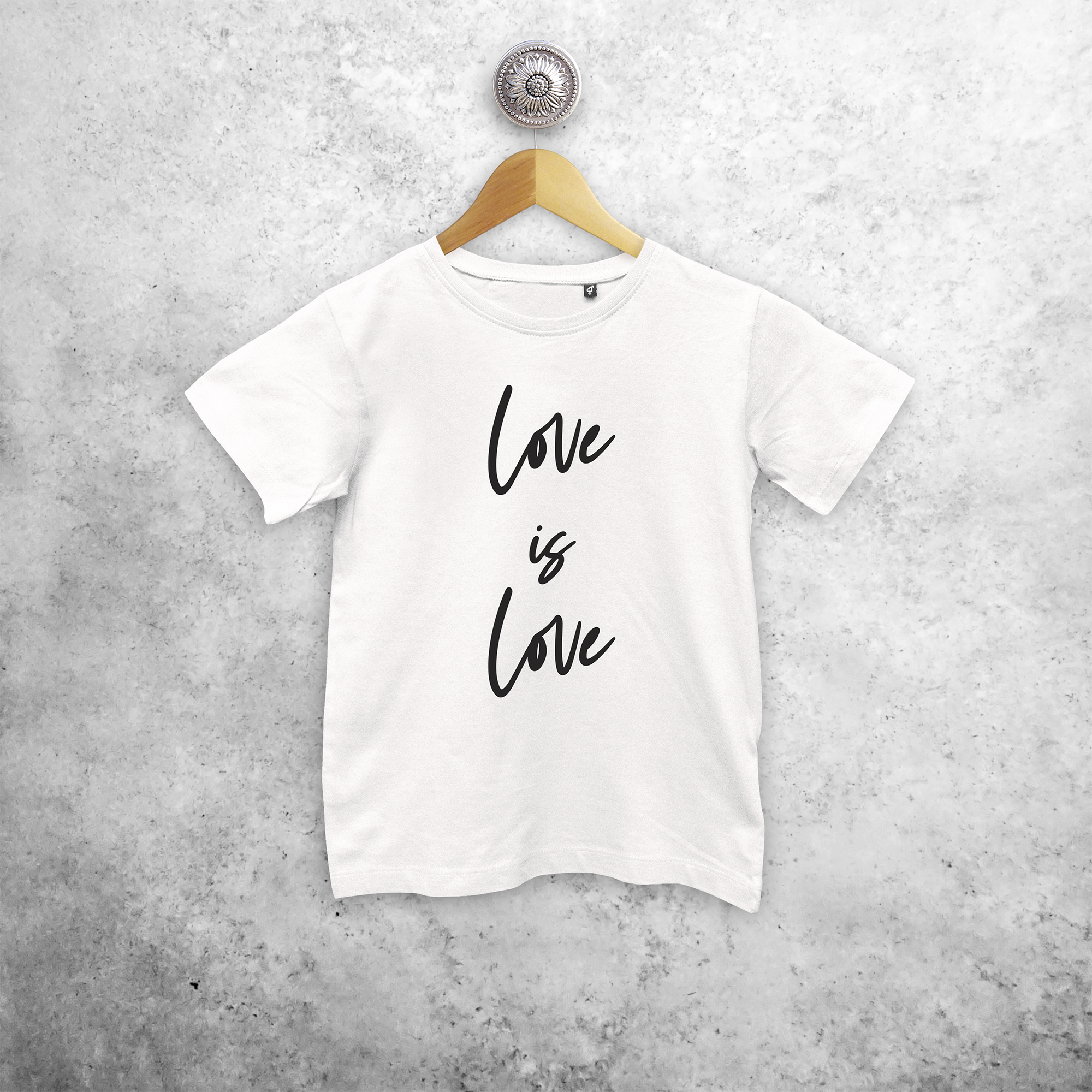 'Love is love' kids shortsleeve shirt