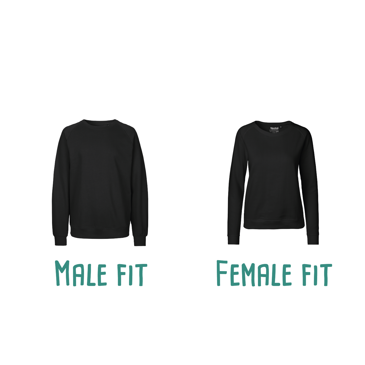 Difference between male or female fit of adult sweaters by KMLeon.