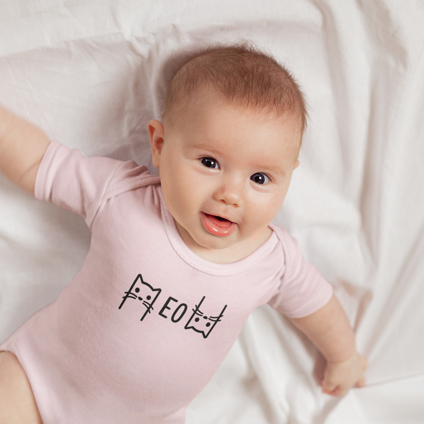 Meow baby kruippakje met korte mouwen KMLeon