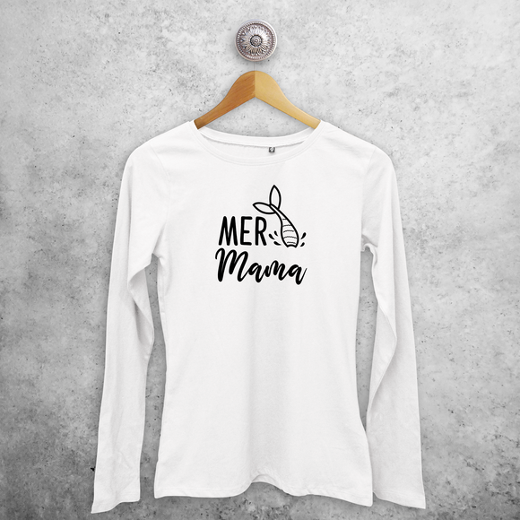 'Mer-mama' volwassene shirt met lange mouwen