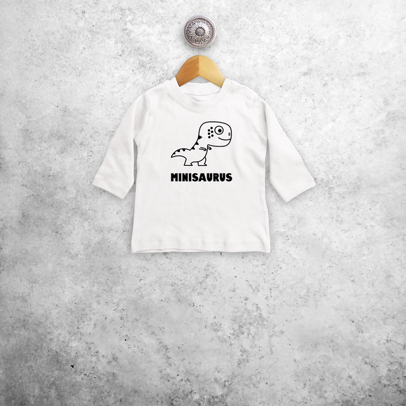'Minisaurus' baby shirt met lange mouwen