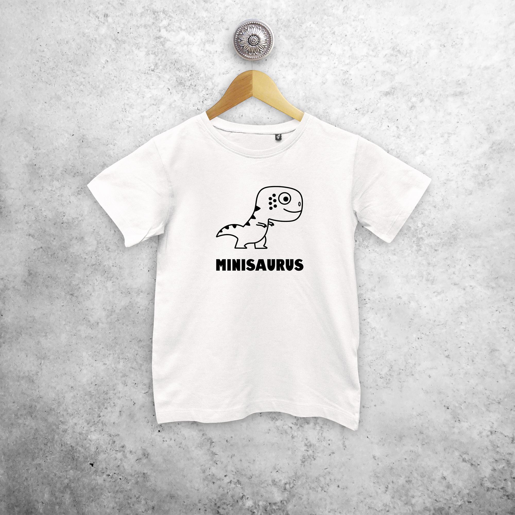 'Minisaurus' kind shirt met korte mouwen