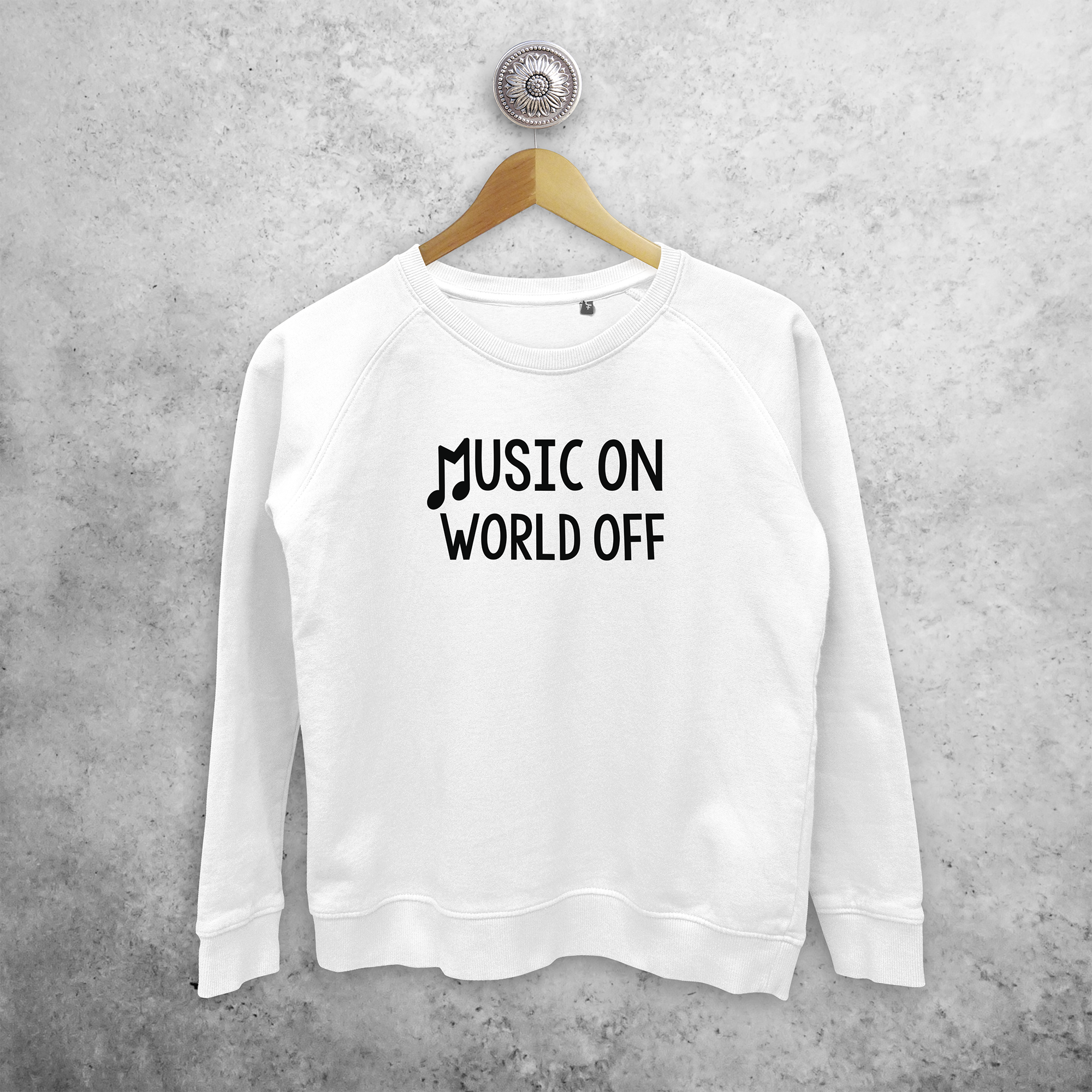 'Music on - World off' sweater