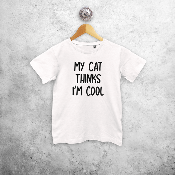 'My cat thinks I'm cool' kind shirt met korte mouwen