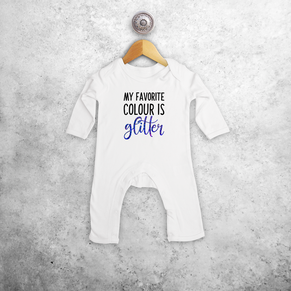 'My favorite colour is glitter' baby romper
