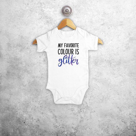 'My favorite colour is glitter' baby shortsleeve bodysuit