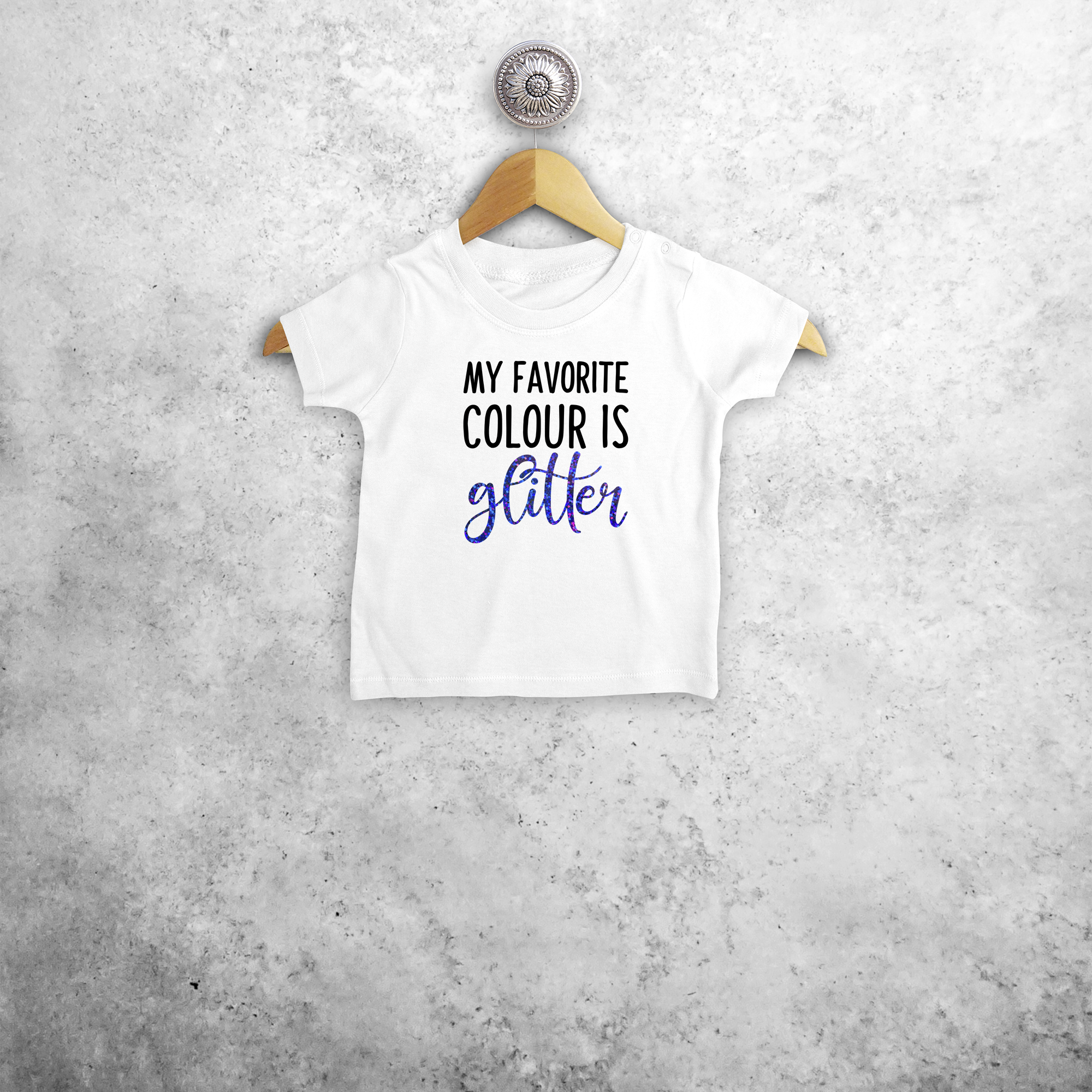'My favorite colour is glitter' baby shortsleeve shirt