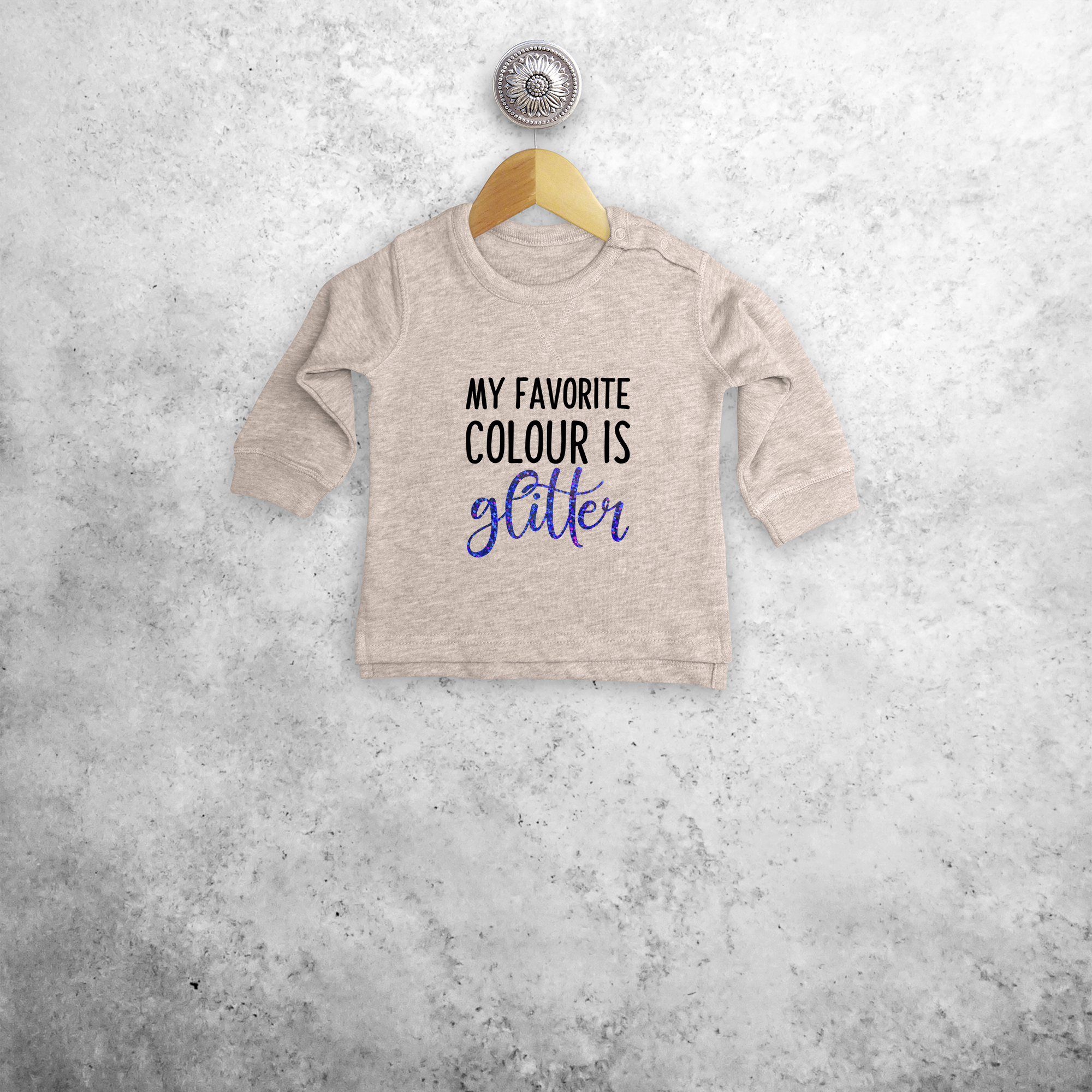'My favorite colour is glitter' baby sweater