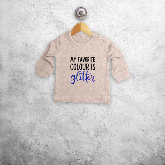 'My favorite colour is glitter' baby sweater