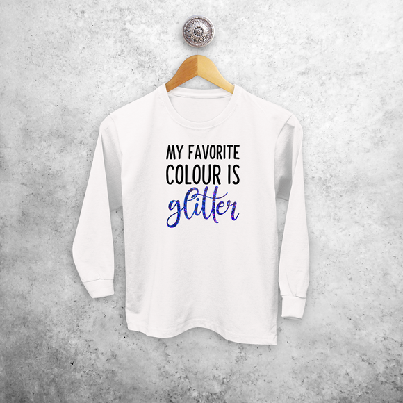 'My favorite colour is glitter' kind shirt met lange mouwen