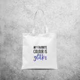 'My favorite colour is glitter' tote bag