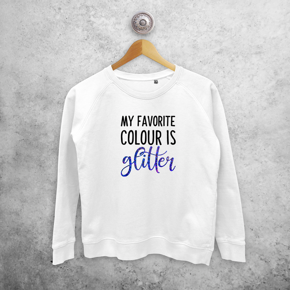'My favorite colour is glitter' trui