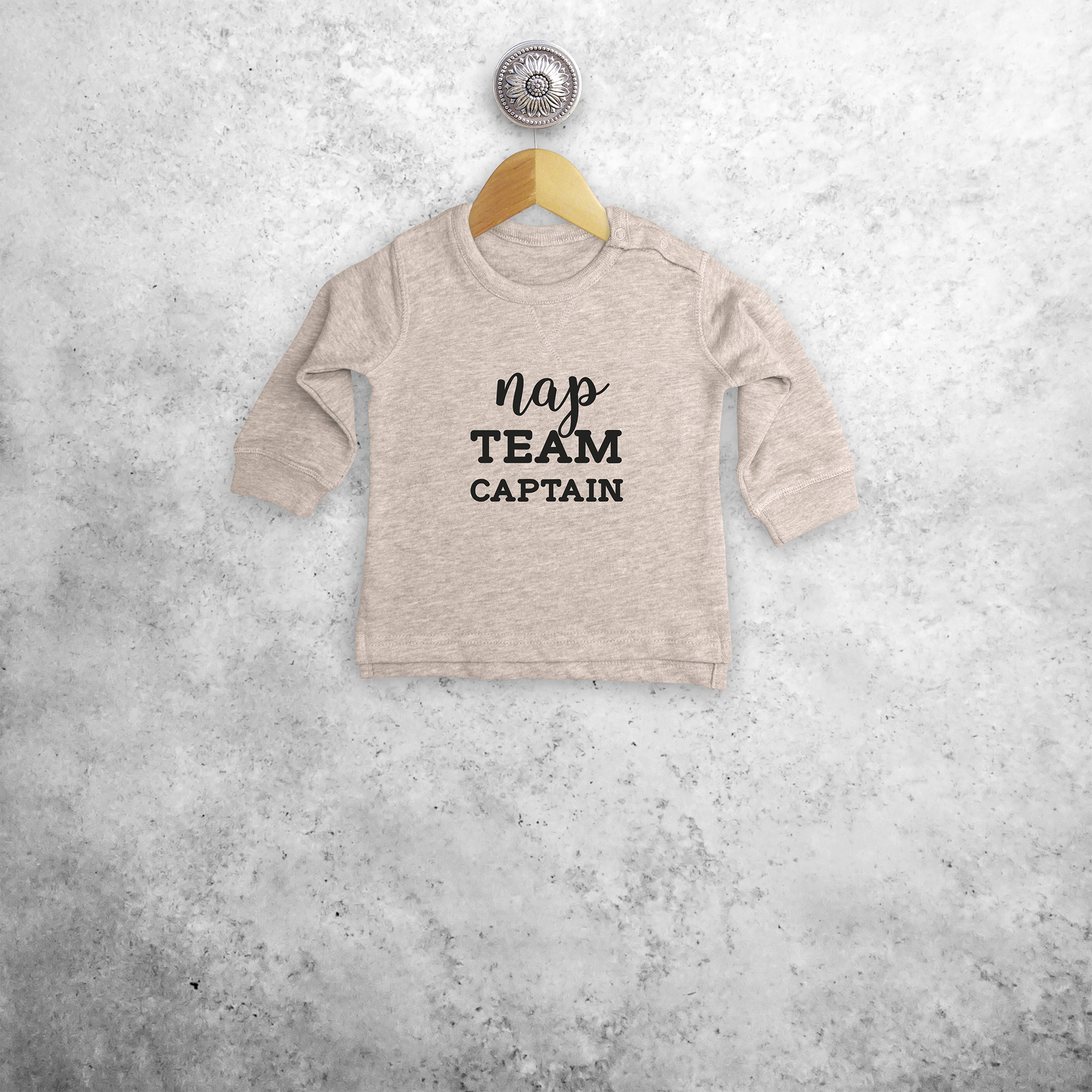 'Nap team captain' baby sweater