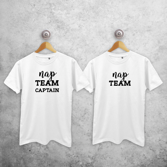 'Nap team captain' & 'Nap team' adult sibling shirts