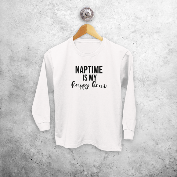 'Naptime is my happy hour' kind shirt met lange mouwen