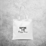 'Naptime is my happy hour' tote bag