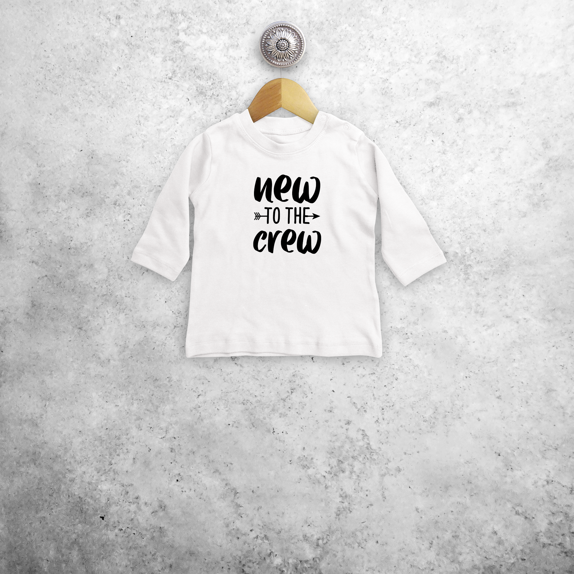 'New to the crew' baby longsleeve shirt