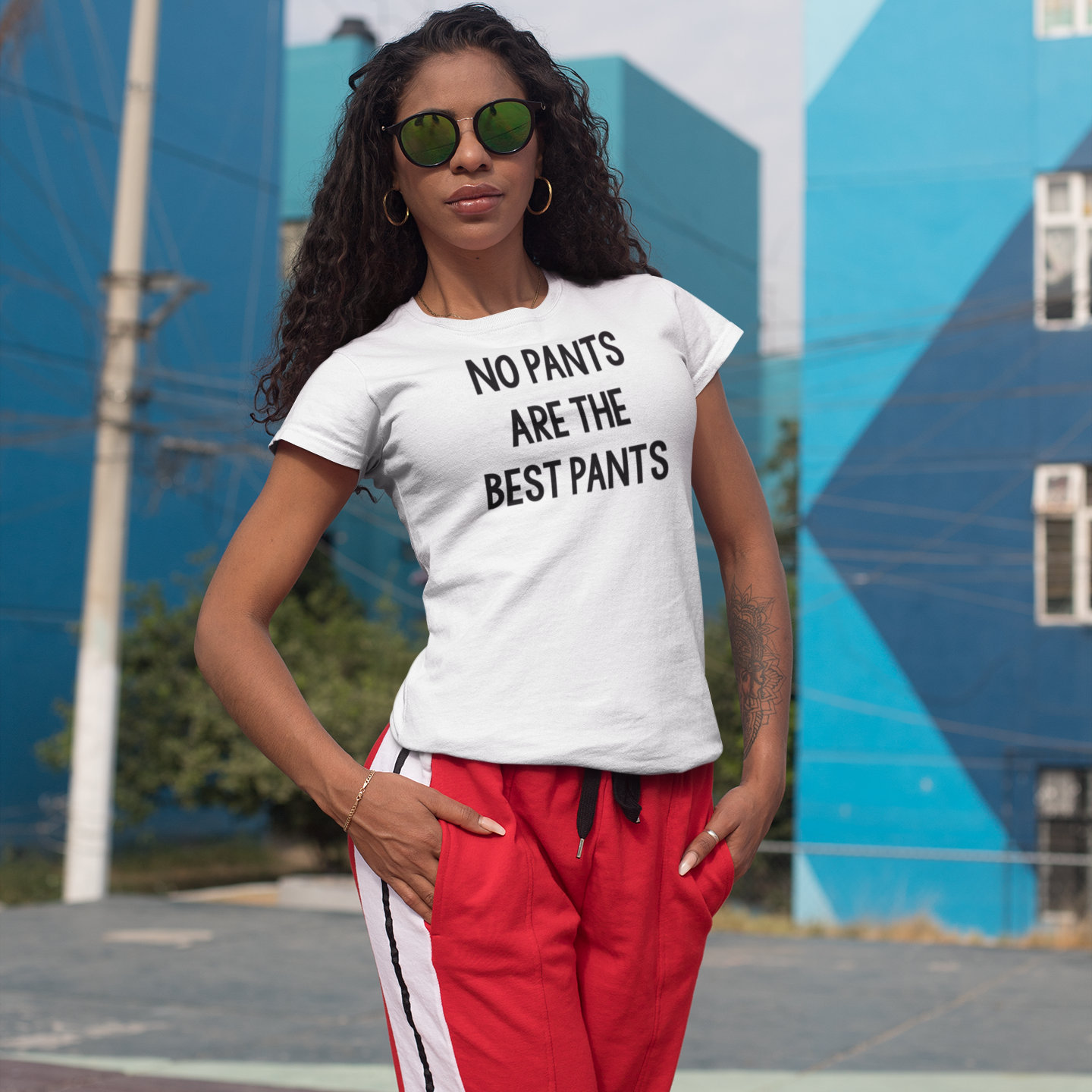 'No pants are the best pants' adult shirt