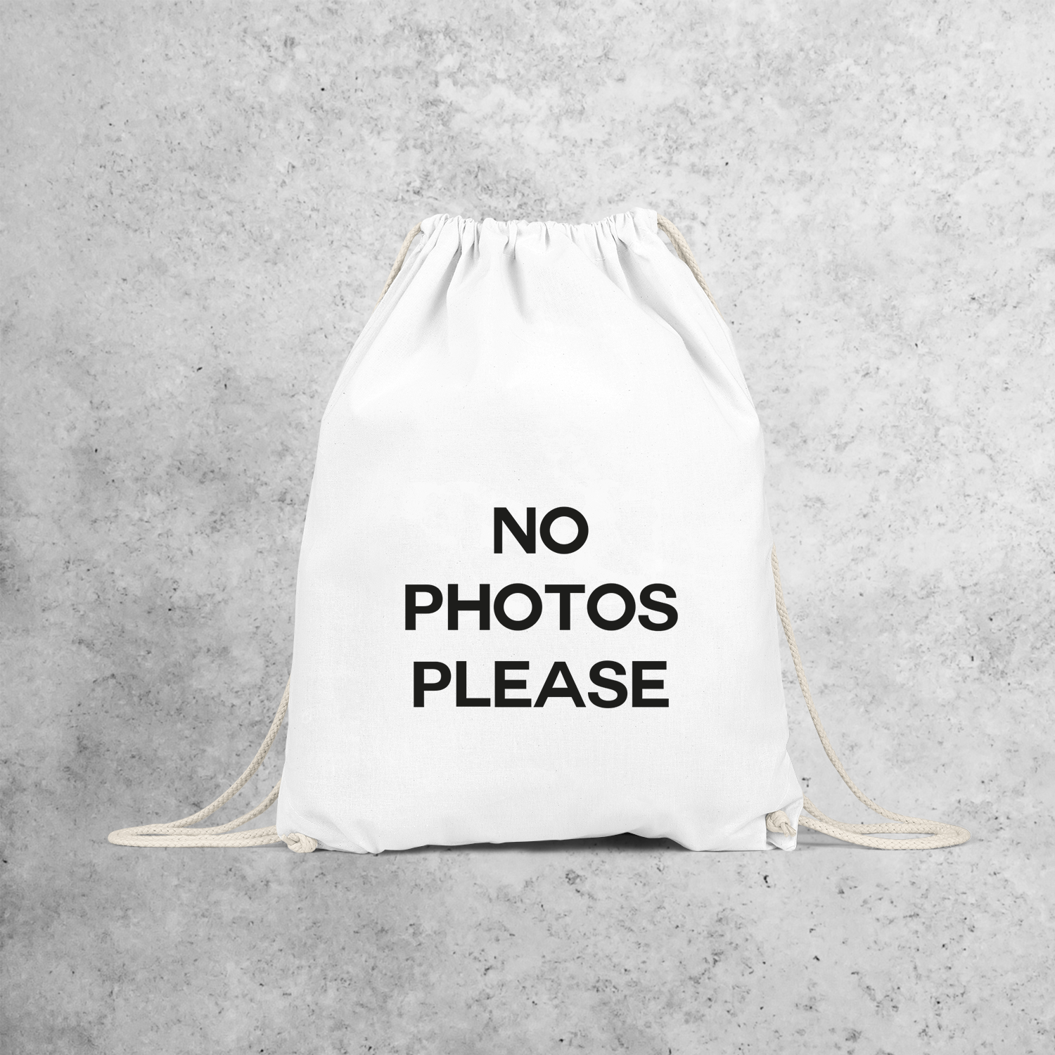 'No photos please' backpack