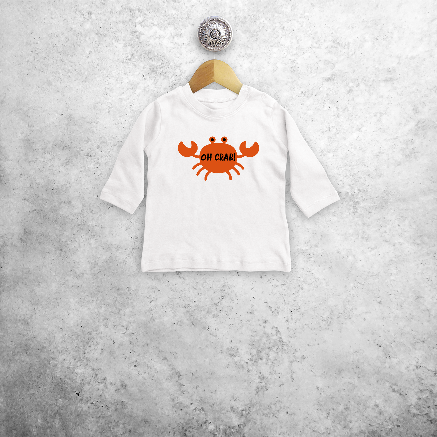 Oh crab!' baby shirt met lange mouwen