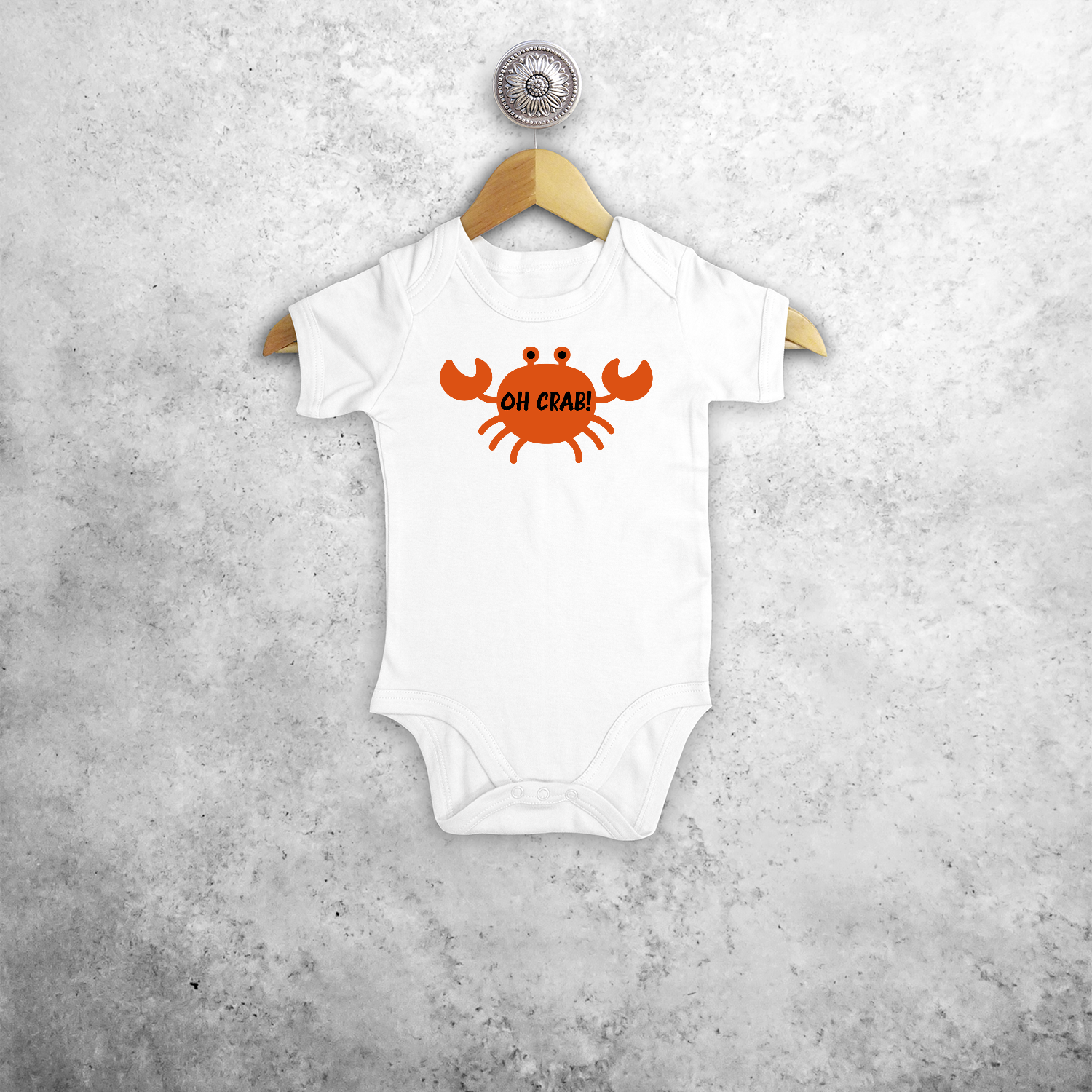'Oh crab!' baby shortsleeve bodysuit