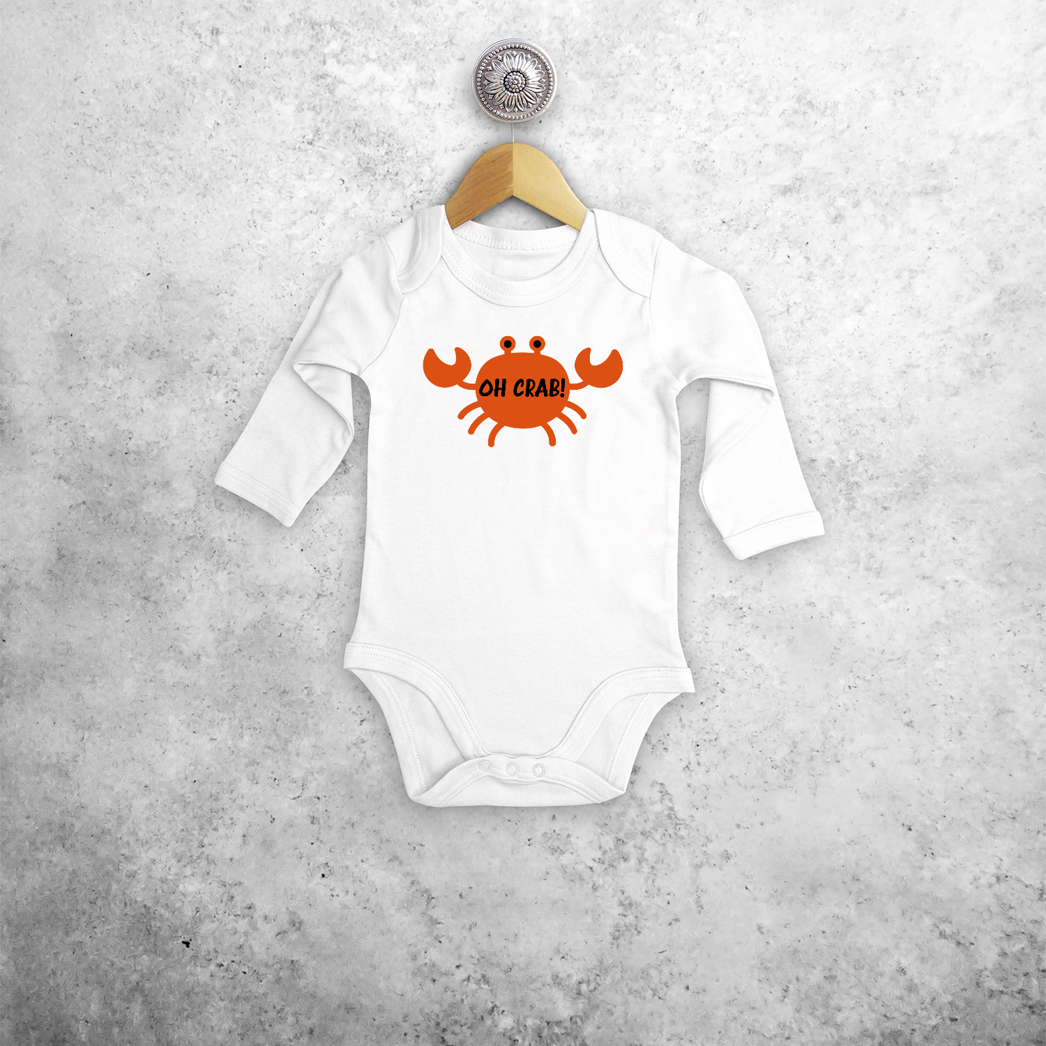 Oh crab!' baby kruippakje met lange mouwen