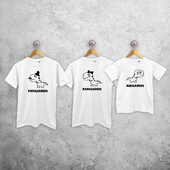 'Papasaurus', 'Mamasaurus' & 'Minisaurus' matching shirts
