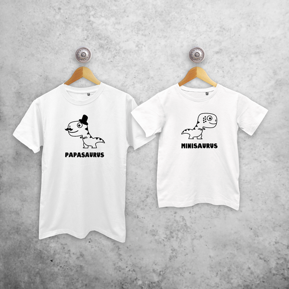 'Papasaurus' & 'Minisaurus' matchende shirts