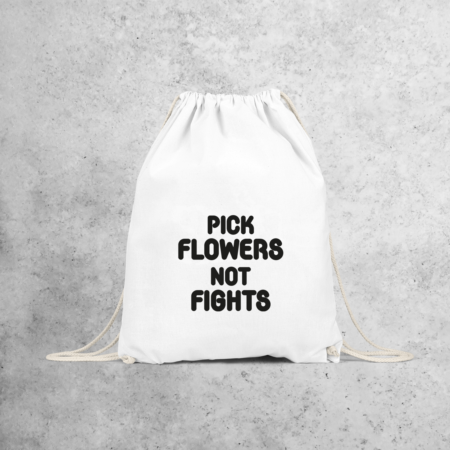 'Pick flowers not fights' backpack