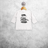 Piraat baby shirt met lange mouwen